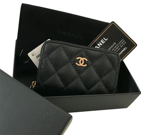 chanel keychain holder|Chanel card holder zip around.